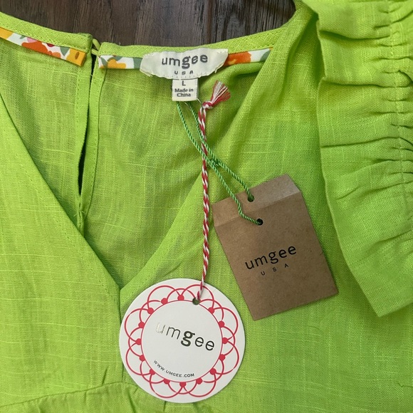 NWT Umgee lime green dress with ruffles size large - Picture 4 of 5